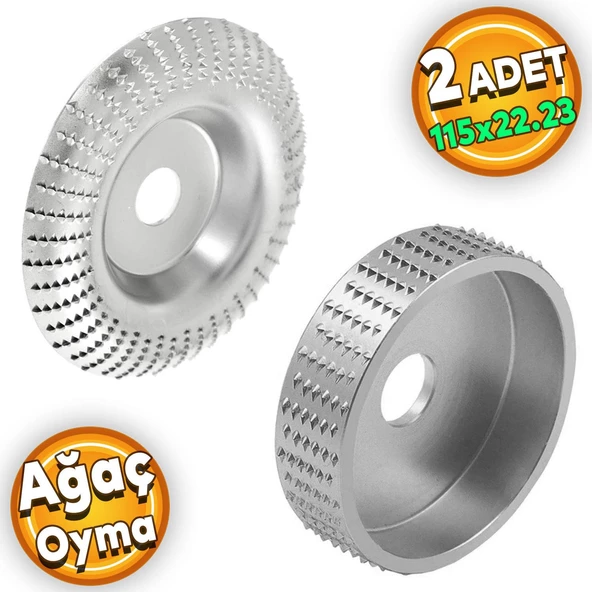 Rodex Ahşap Taşlama Törpüleme Oyma Eğe Diski Ahşap Kesici 115 mm Oval Çukurlu (2 ADET) ürün görseli 1