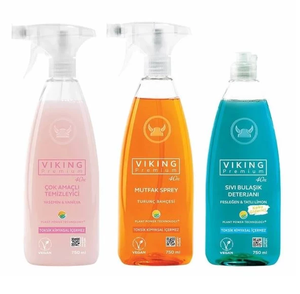 Premium 3'lü (Çok Amaçlı ,Mutfak,Bulaşık Deterjanı) Paket 750 ml X 3 Adet ürün görseli 1