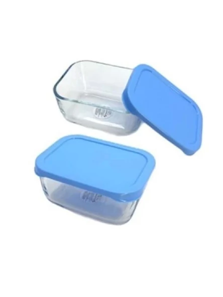 Paşabahçe 53733 Snow Box Kapaklı Saklama Kabı Mavi 420 cc 2'li ürün görseli 1