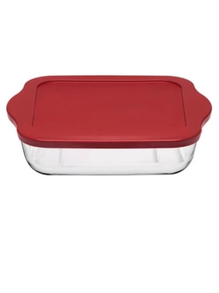 Paşabahçe 59024 Plastik Kapaklı Borcam Kare Tepsi 31.8x28.3 cm 3200 cc ürün görseli 1