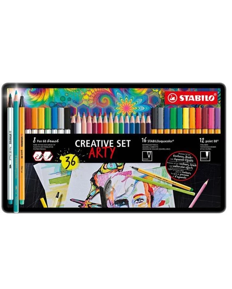 Stabilo Kreatif Set Arty 36 Renk Metal Kutu ürün görseli 1