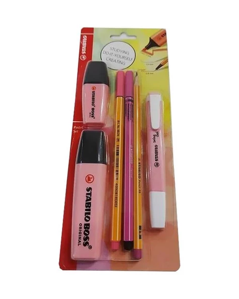Stabilo 6lı Pembe Tek Renk Pastel Kalem Seti ürün görseli 1