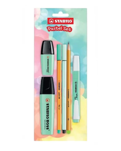 Stabilo 6lı Yeşil Tek Renk Pastel Kalem Seti ürün görseli 1