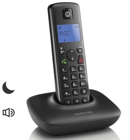 Motorola T401 Handsfree DECT Telsiz Telefon Siyah 50 Rehber Hafızalı Kablosuz Ev Telefonu ürün görseli 1