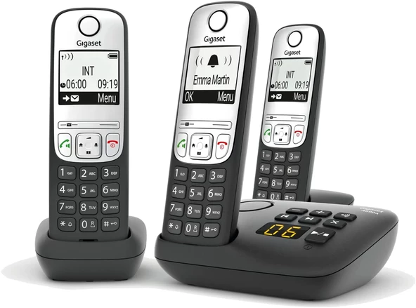 Gigaset A690A Trio 3 Ahizeli Telesekreterli Telsiz Telefon ürün görseli 1