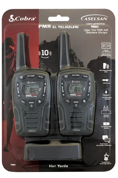 Aselsan Cobra PM865 10Km Titreşimli Pmr El Telsizi ürün görseli 1