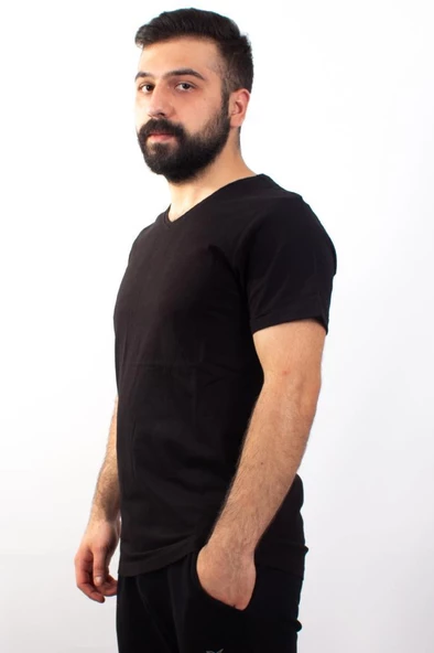 TWİSTER JEANS 1827 SİYAH V  YAKA ERKEK T-SHİRT ürün görseli 1