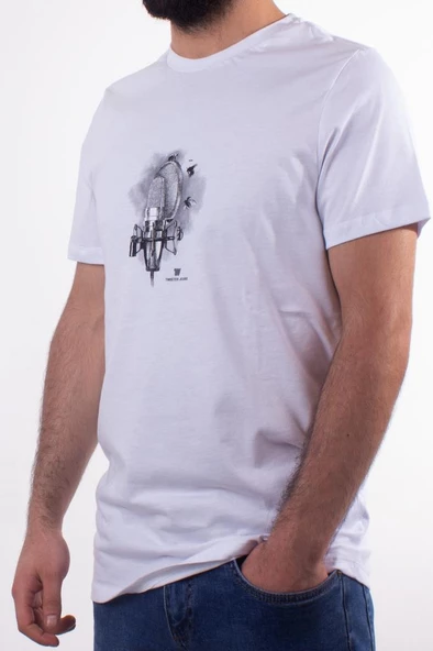 TWİSTER JEANS 2088 BEYAZ BİSİKLET YAKA ERKEK T-SHİRT ürün görseli 1