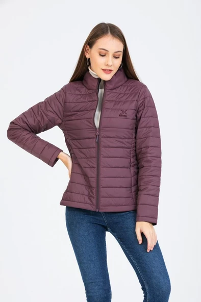 Kinetix SN659 Basıc Padded Coat Mürdüm Günlük  Kadın Şişme Mont - Resim 3