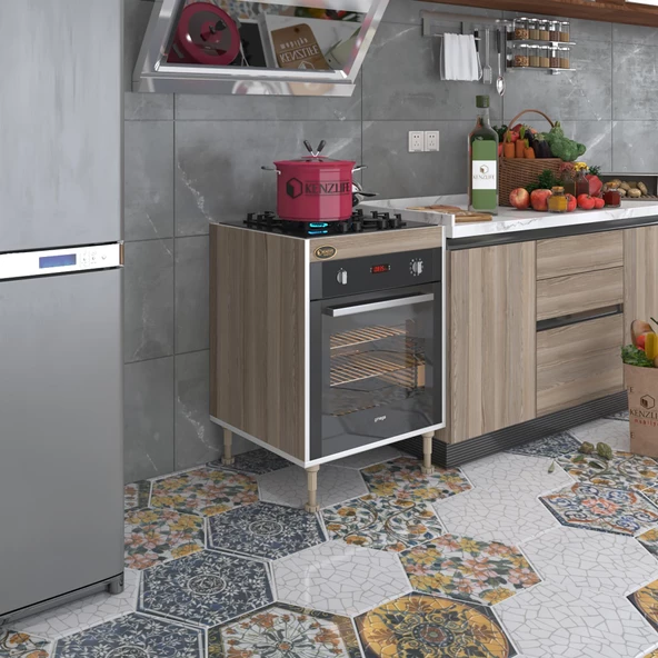 Kenzlife ankastre modülü kabini lev yaşin crd 89-81*60*56 fırın ocak dolabı ayarlı ayaklı ürün görseli 1