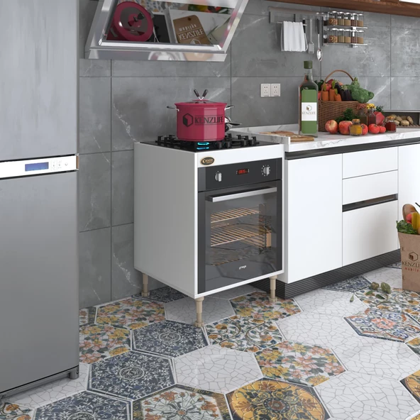 Kenzlife ankastre modülü kabini lev yaşin byz 89-81X60X56 fırın ocak dolabı ayarlı ayaklı ürün görseli 1