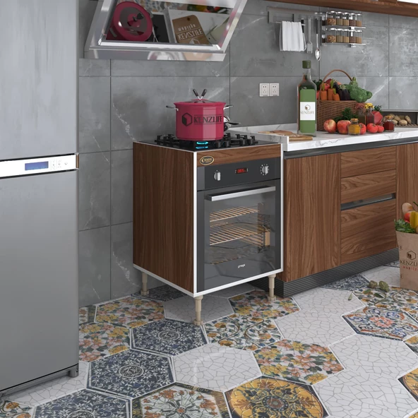 Kenzlife ankastre modülü kabini lev yaşin cvz 89-81*60*56 fırın ocak dolabı ayarlı ayaklı ürün görseli 1