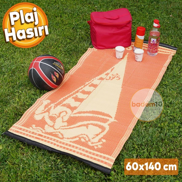 Plastik Hasır Halı Kilim Piknik Cami Park Plaj Bahçe Balkon Teras Kamp Outdoor Karavan Mat 60x140 cm ürün görseli 1