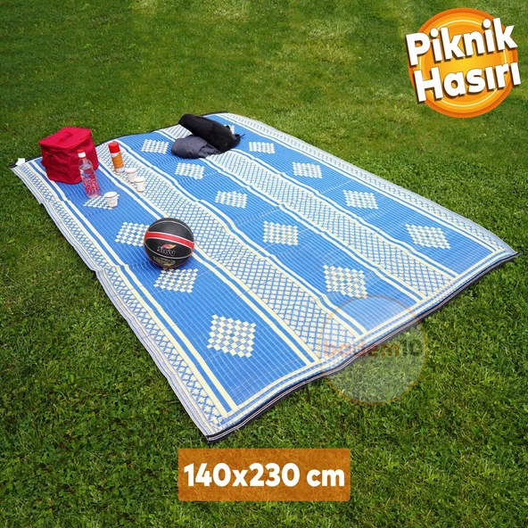 Plastik Hasır Halı Kilim Piknik Cami Park Plaj Bahçe Balkon Teras Kamp Outdoor Karavan 140 x 230 cm ürün görseli 1
