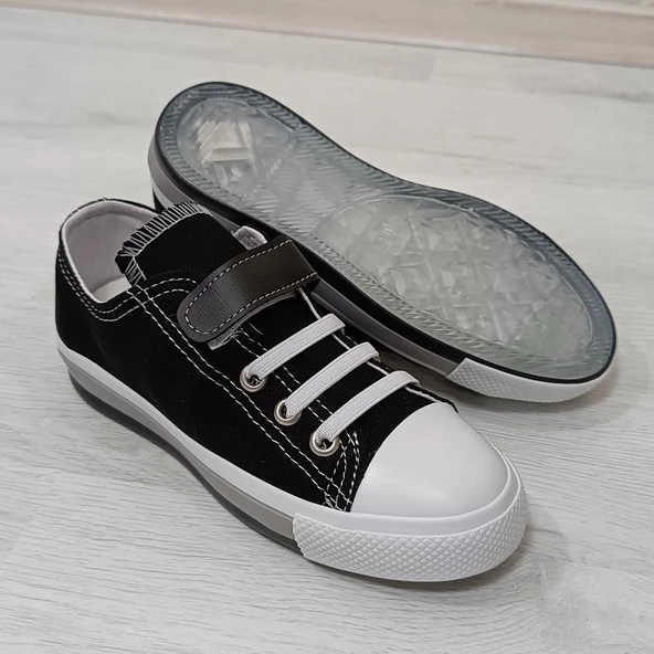 Fiyra 9002 Siyah Keten Sneaker Cırtlı Çocuk Spor Ayakkabı ürün görseli 1