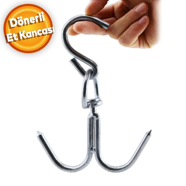Kasap Et Kancası Kurban Asma Kancası Dönerli Çift Taraflı 8 mm Çengel ürün görseli 1