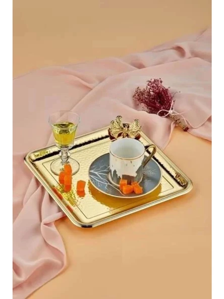 Cooker CKR3175 Kare Gold Metal Sunum Tepsisi 25 cm ürün görseli 1