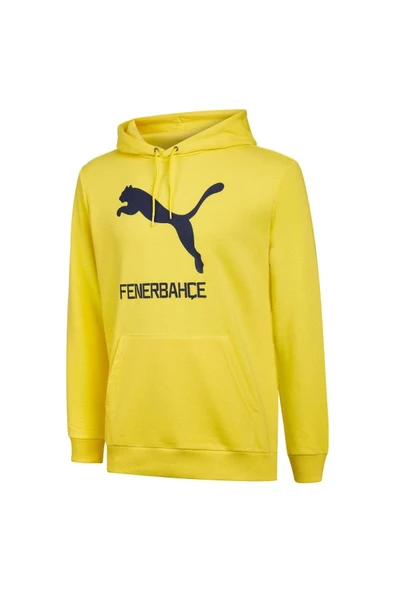 Fenerbahçe Orijinal Puma Sweat, Lisanslı Kapüşonlu Sarı Sweat ürün görseli 1
