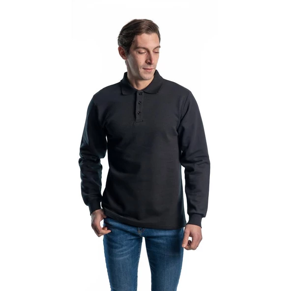 Şensel, Sweatshirt, Siyah, Polo Yaka -107E5350- Pamuklu, Kışlık ürün görseli 1