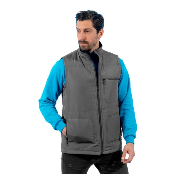 Şensel, Polarlı Yelek, Gri -118E1431- Kışlık Yelek-Vest ürün görseli 1