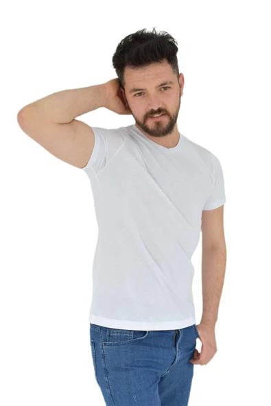 Erkek V Yaka Tişört Penye BGL-ST02801 - Resim 9