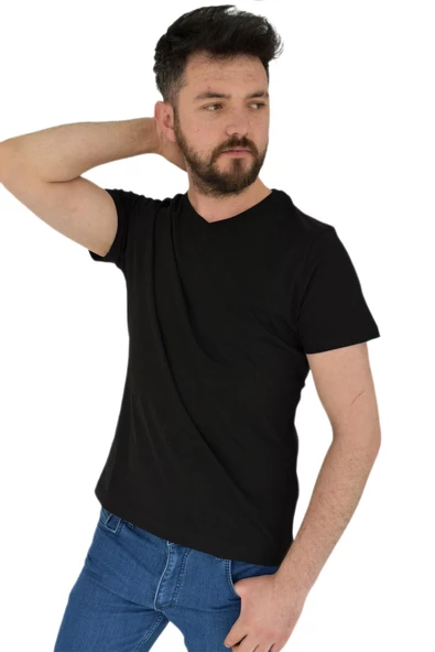 Erkek V Yaka Tişört Penye BGL-ST02801 - Resim 6