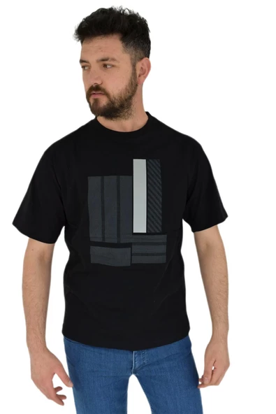 Erkek Baskılı Oversize Tişört 2378 BGL-ST02802 ürün görseli 1