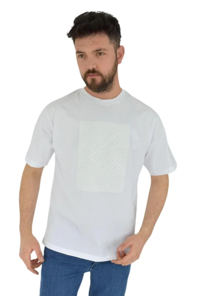 Erkek Baskılı Oversize Tişört 2379 BGL-ST02804 - Resim 4