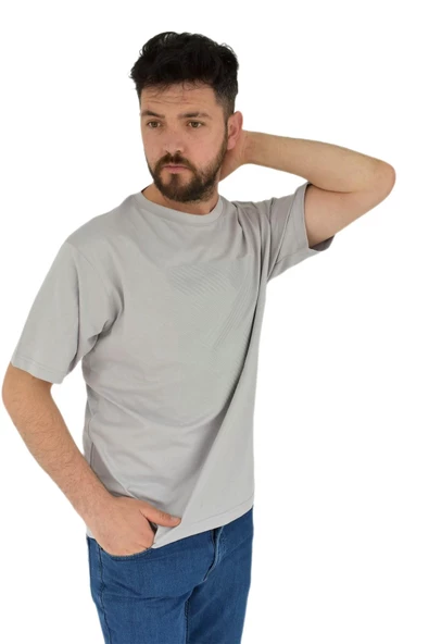 Erkek Baskılı Oversize Tişört 2379 BGL-ST02804 - Resim 9