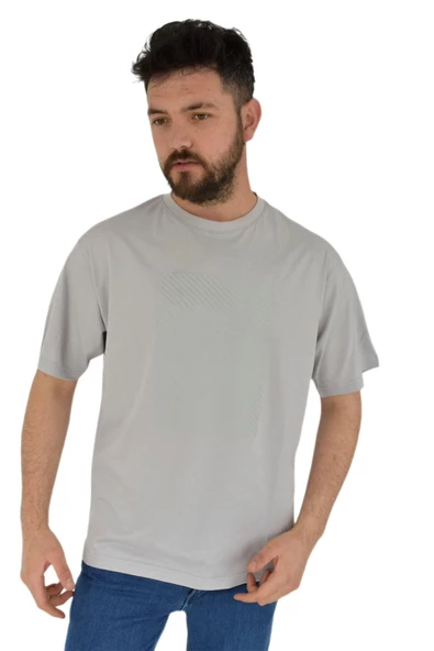 Erkek Baskılı Oversize Tişört 2379 BGL-ST02804 - Resim 3