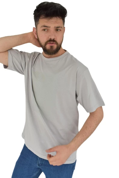 Erkek Baskılı Oversize Tişört 2379 BGL-ST02804 - Resim 6