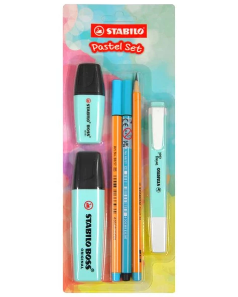 Stabilo Tek Renk Pastel Set 6lı Mavi ürün görseli 1