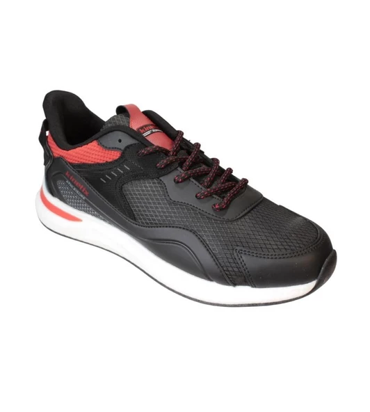 KİNETİX Erkek Siyah Gri Kırmızı Sneaker Spor Yürüyüş Ayakkabısı ürün görseli 1