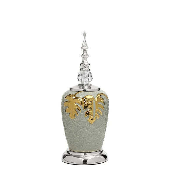 Vitale Yakut Silver Kapaklı Vazo 35 cm AK.JE0177 ürün görseli 1