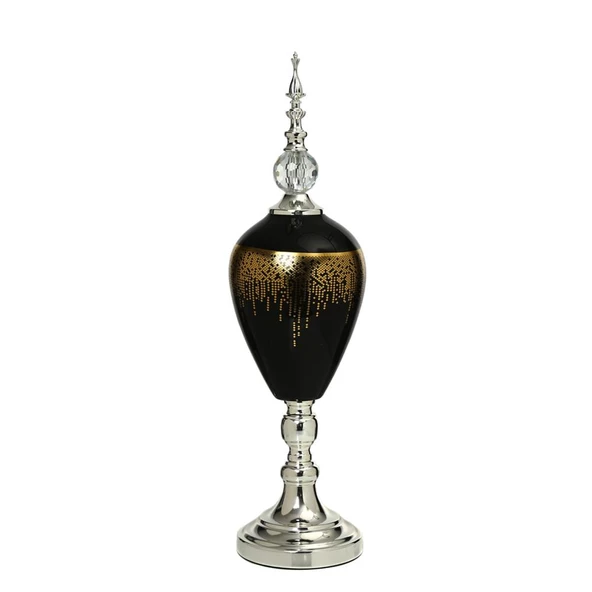 Vitale Amber Silver Kapaklı Vazo 60 cm AK.JE0009 ürün görseli 1