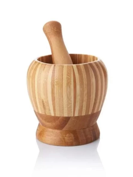 Balsa BLS HVN01 Kahverengi Bambu Havan 11,5x10,5x11 ürün görseli 1