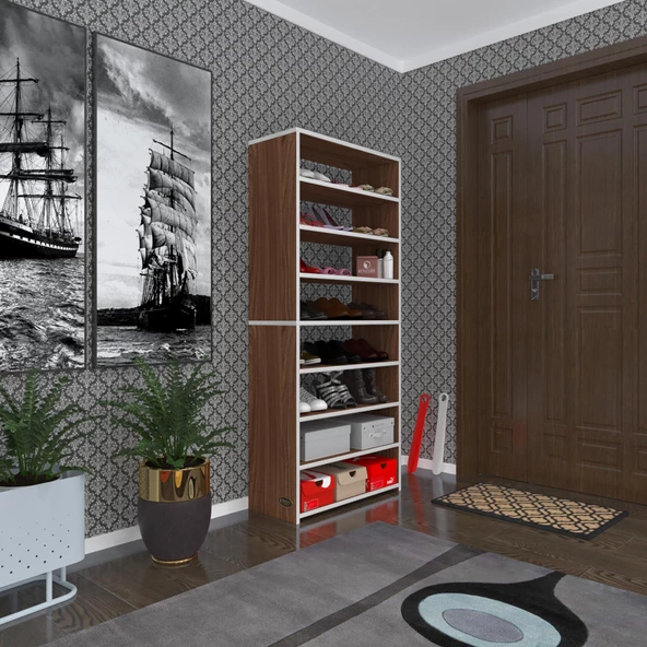 Kenzlife ayakkabılık goya cvz 160*70*30 arkalıksız ayakkabı ofis dolabı iki bölme ürün görseli 1