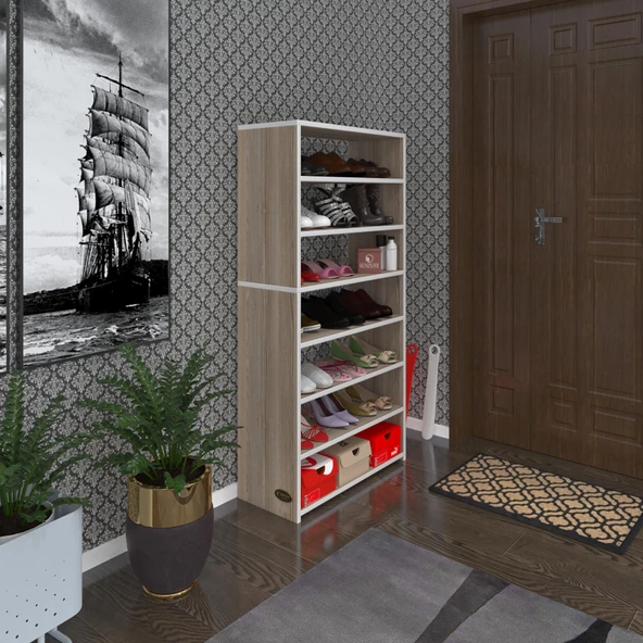 Kenzlife ayakkabılık goya crd 140*70*30 arkalıksız ayakkabı ofis dolabı iki bölme ürün görseli 1