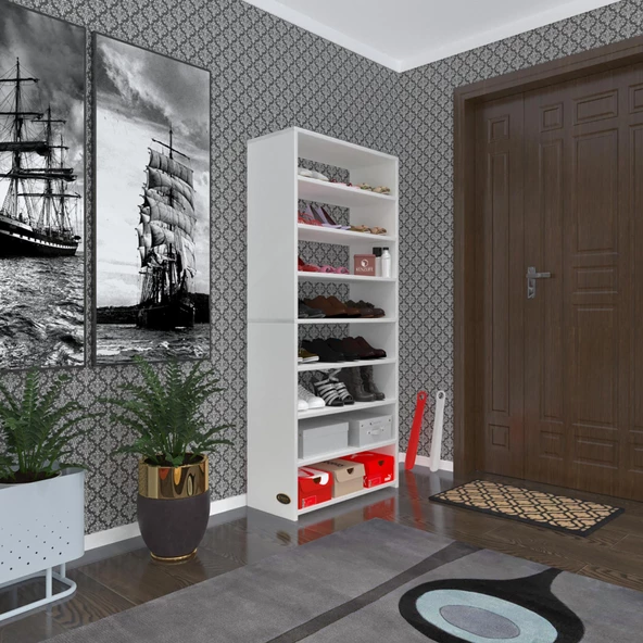 Kenzlife ayakkabılık goya byz 160x70x30 arkalıksız ayakkabı ofis dolabı iki bölme ürün görseli 1