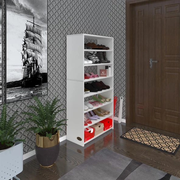Kenzlife ayakkabılık goya byz 140*70*30 arkalıksız ayakkabı ofis dolabı iki bölme ürün görseli 1