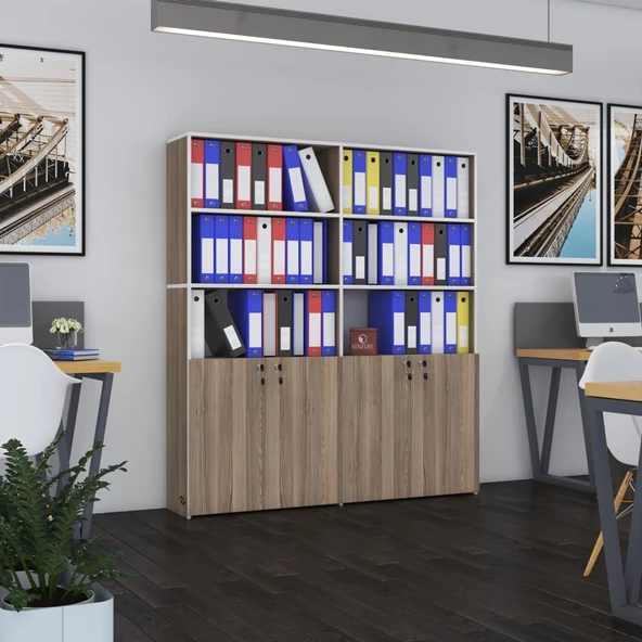Kenzlife klasör dolabı kilitli ılgar crd 175*160*30 klasörlük kitaplık ofis arkalıksız ürün görseli 1