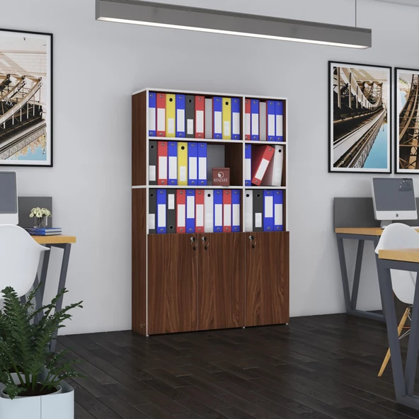 Kenzlife klasör dolabı kilitli alpdem cvz 175*120*30 klasörlük kitaplık ofis arkalıksız ürün görseli 1