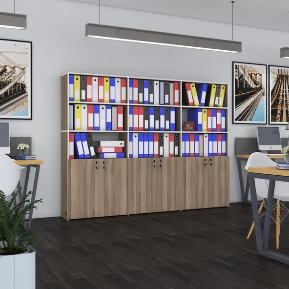 Kenzlife klasör dolabı kilitli kutalmış crd 175*240*30 klasörlük kitaplık ofis arkalıksız ürün görseli 1