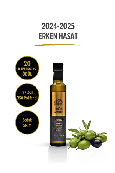 Erken Hasat %100 Natürel Sızma Zeytinyağı Soğuk Sıkım 250 ml ürün görseli 1