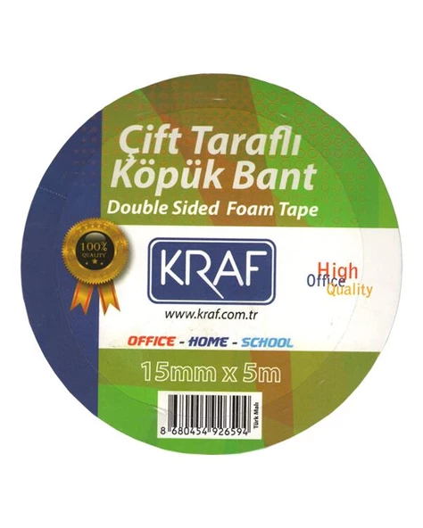 Kraf Çift Taraflı Köpük Bant 15mmx5m ürün görseli 1