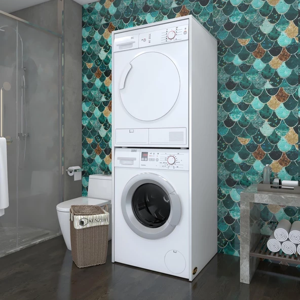 Kenzlife çamaşır-kurutma makinesi dolabı zakharmdf byz 180*70*60 % 100 mdf full mdf banyo kapaksız arkalıksız ürün görseli 1