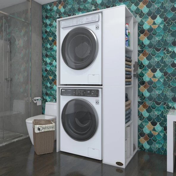 Kenzlife çamaşır-kurutma makinesi dolabı demyanmdf byz 180*090*60 % 100 mdf full mdf banyo kapaksız arkalıksız ürün görseli 1