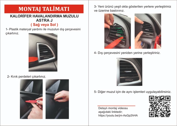 Opel Astra J Kalorifer Havalandırma Muzul Izgara Perdesi Sol ürün görseli 1
