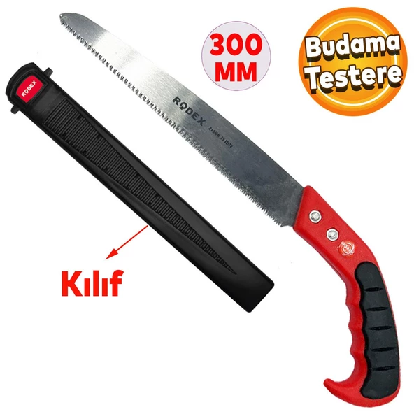Rodex Budama Testeresi Kılıflı 300 mm Çelik Düz Ağaç Dal Bağ El Testeresi ürün görseli 1