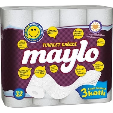 Maylo 3 Katlı Tuvalet Kağıdı 32'li ürün görseli 1